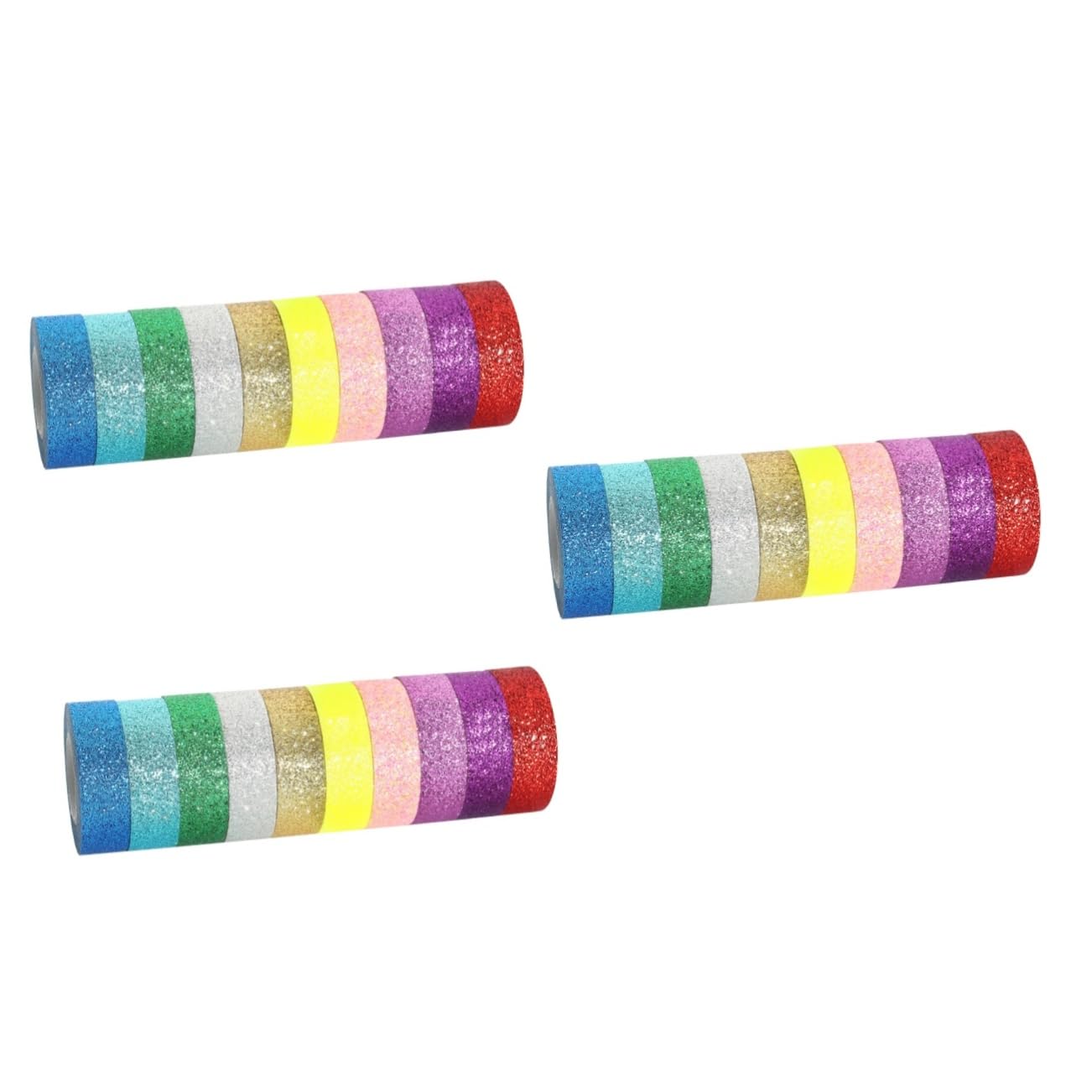 Housoutil 3 Sätze Glitzerndes Washi Tape Teilig Buntes Dekoratives Klebeband DIY Basteln Geschenkverpackung Leicht Klebend ohne Rückstände Vielseitig Klein und Handlich für Büro und