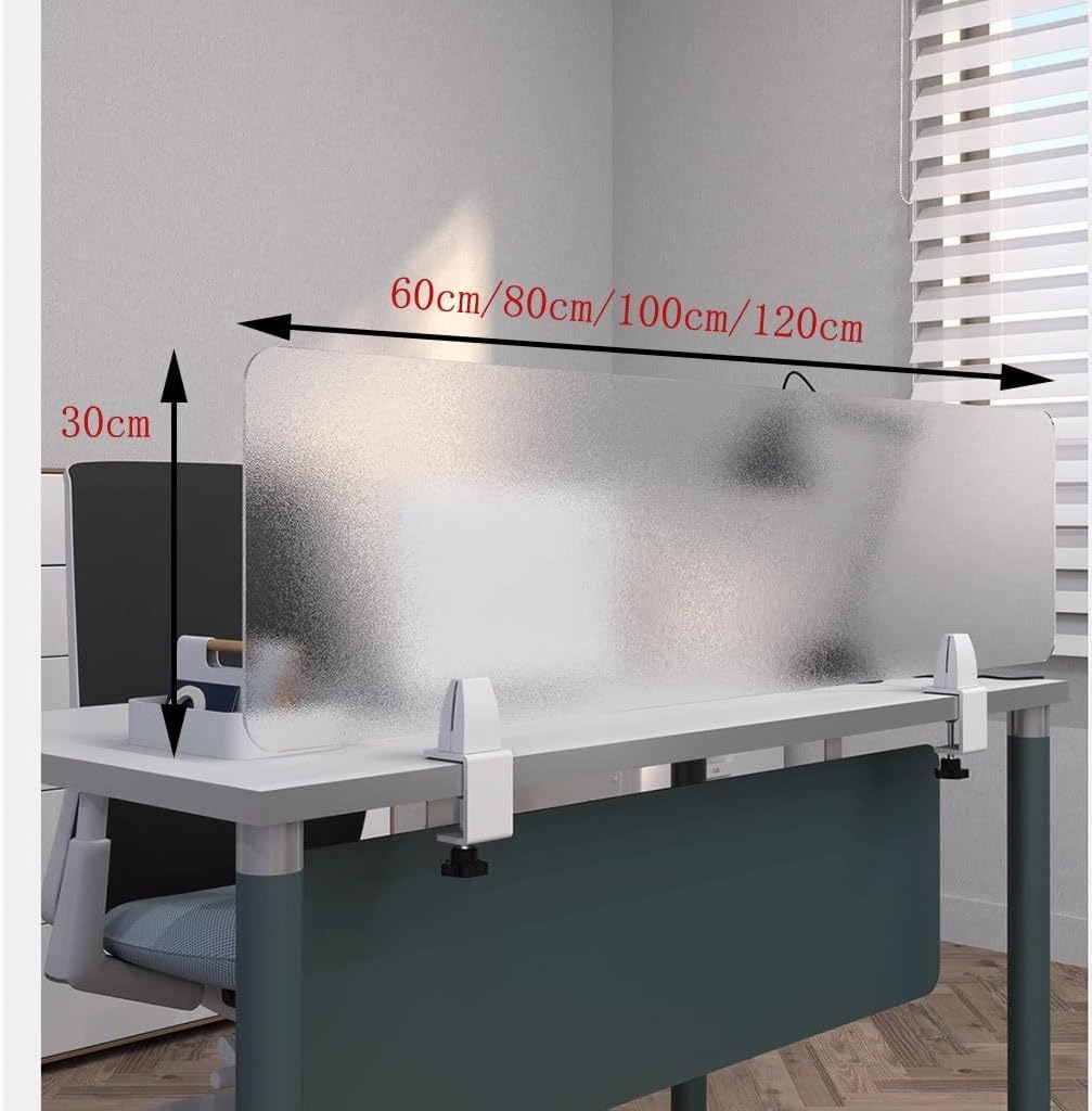 Divisor de privacidad para escritorio, panel transparente de acrílico esmerilado para oficinas, escuelas, aulas y estudiantes (40 x 100 x 0,5 cm), mejora la privacidad y el ritmo de trabajo