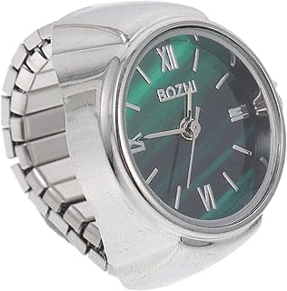 Relógio masculino relógio de dedo feminino relógios modernos para mulheres mini relógio anel relógio anéis moda relógio anel relógio moda anel de dedo moda relógio de dedo relógio anel de liga de zinco Miss Men anel, Prata, 2.6X2.6CM