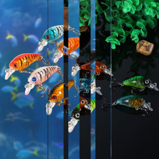 Leurre De Pêche Crankbait 4.5 Cm / 4g - Yeux 3D Réalistes - 9 Couleurs - Pour Eau Douce Et Salée