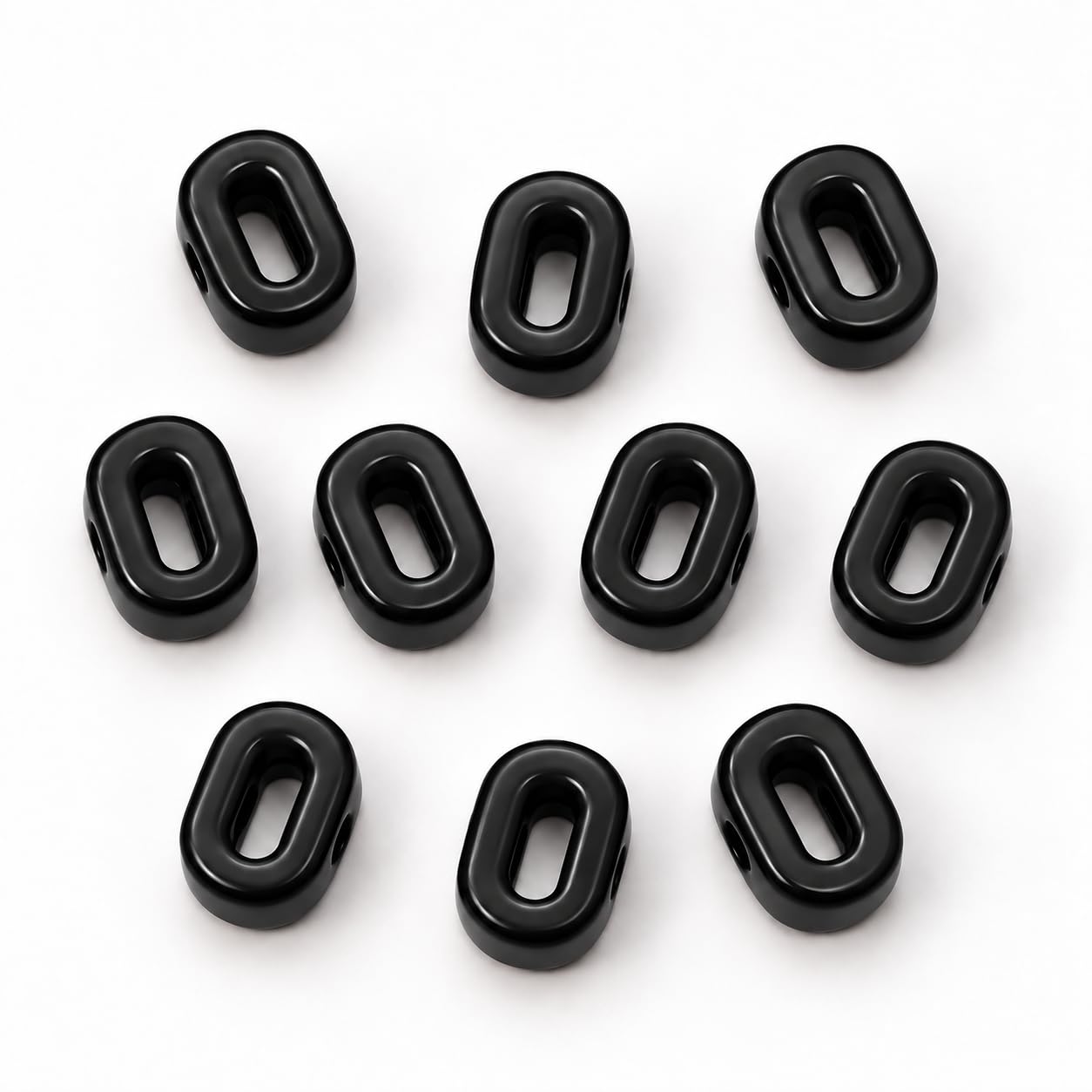 Number Beads, 10pcs Number Beads for Bracelets with 6mm Large Hole, Number Bead for DIY Jewellery Making, Keychains and Paracord Crafts(Black, Number 0, 10)