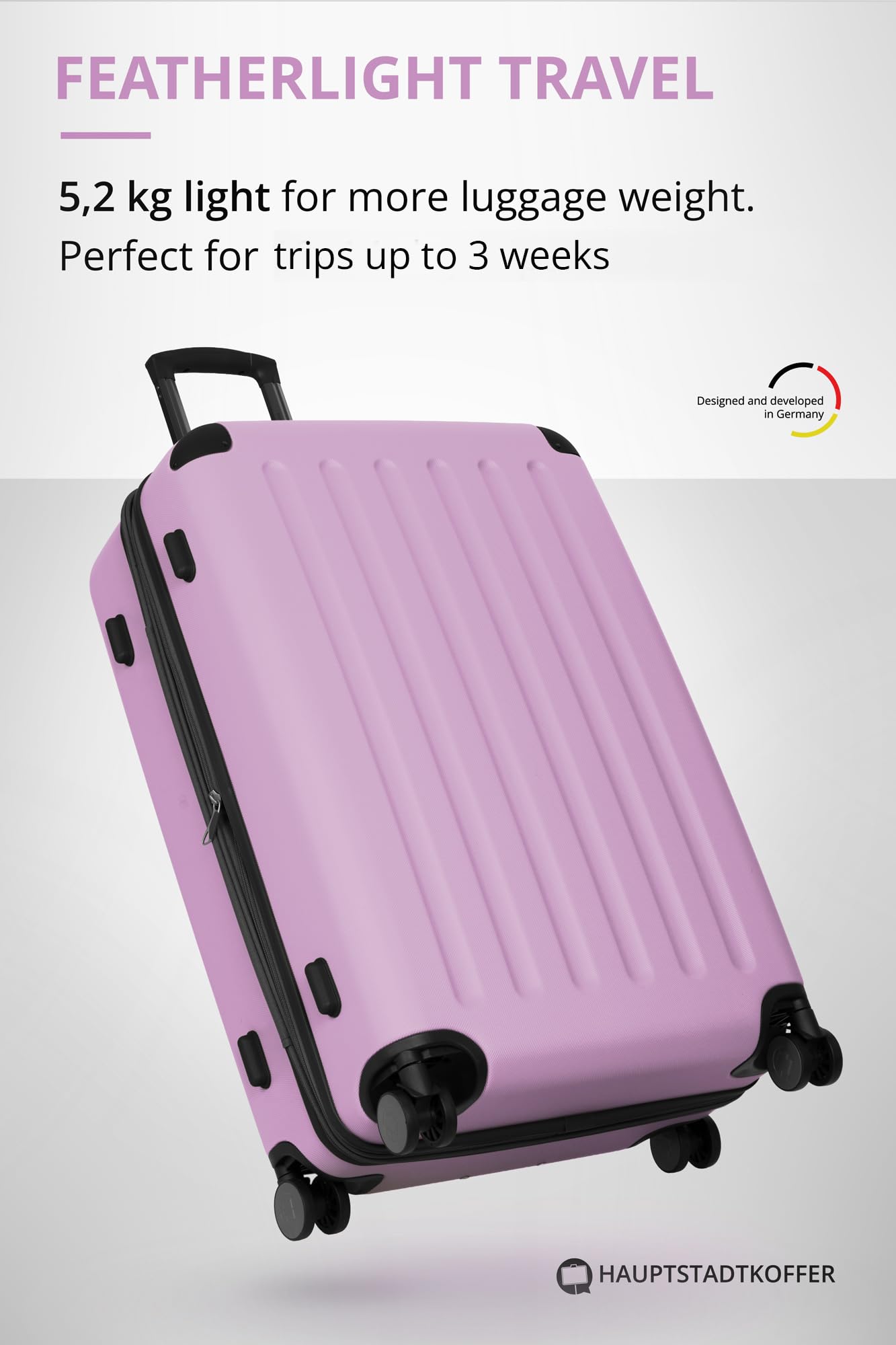 HAUPTSTADTKOFFER - Spree - Maleta rígida, Trolley expandible, Equipaje de Viaje, 4 Ruedas Dobles, TSA, 65 cm, 74 litros, Champán — view 496