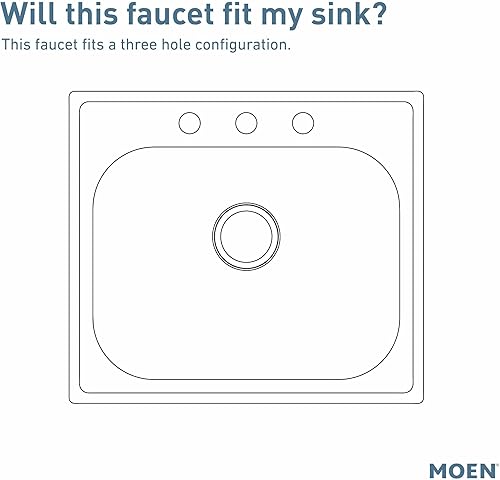 Miniatura 3 de Moen Chateau - Grifo de cocina de arco bajo de una manija cromada 7434