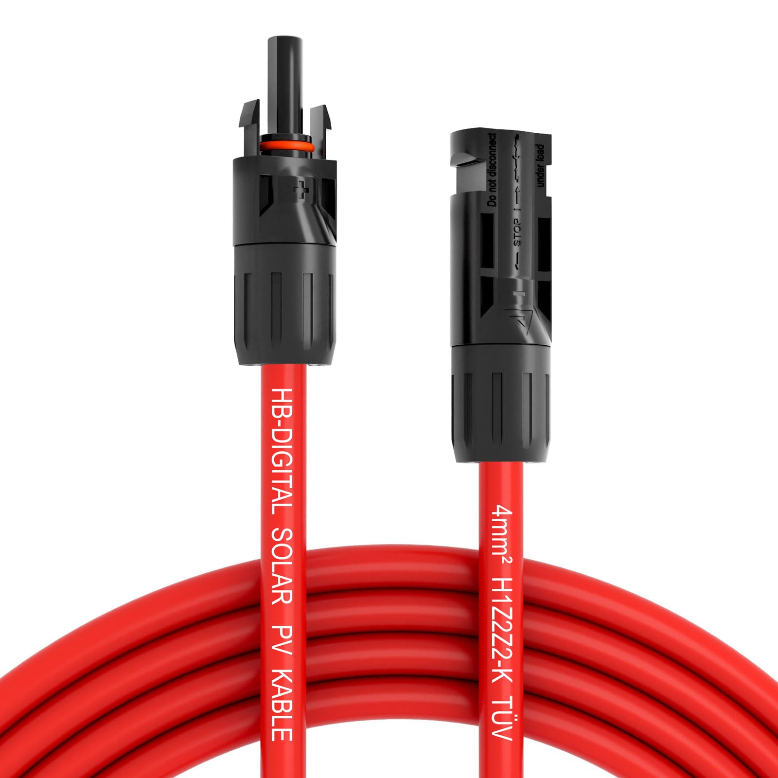 HB-DIGITAL Kabel solarny 40 m 4 mm² z wtyczką solarną i gniazdem solarnym do modułów solarnych, czysta miedź, kabel przedłużający, panel słoneczny, przewod, pojedyncza, elastyczna, dwuwarstwowa,
