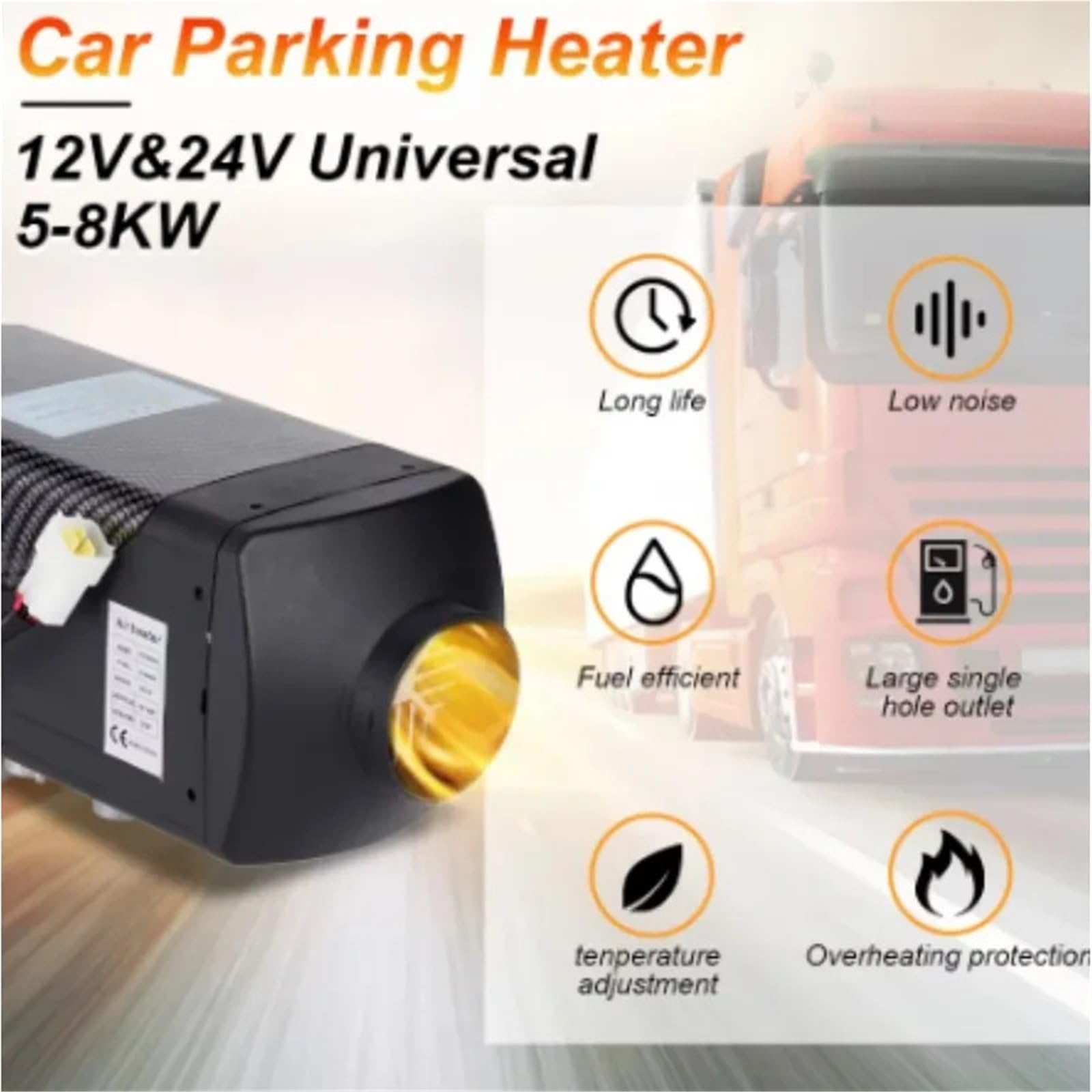 Nagrzewnica postojowa 5KW 12V/24V Car Diesel Parking Heater Auto Fuel-operated Heater 12v/24v Air Parking Heater Remote Diesel Heater nagrzewnica powietrza