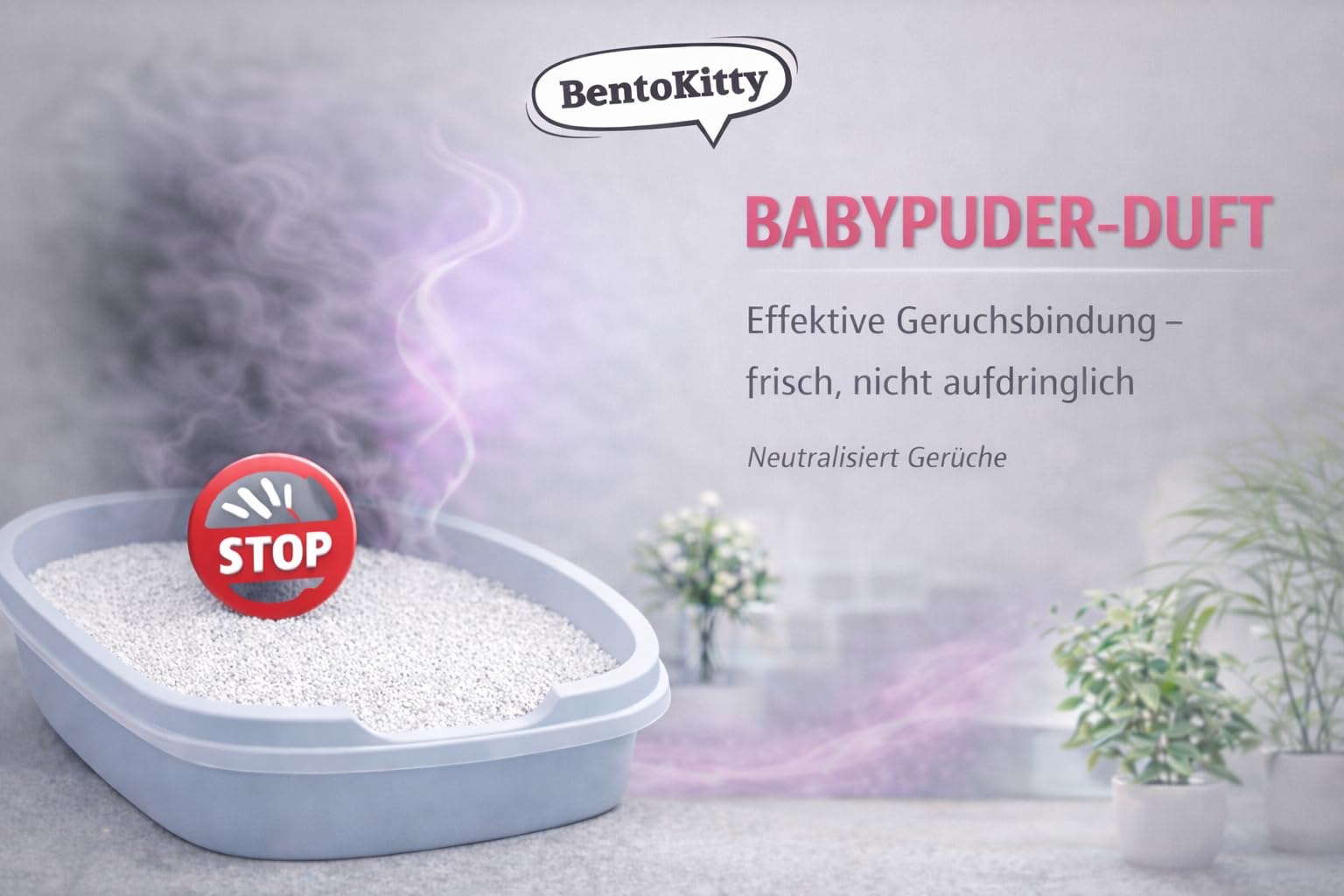 Katzenstreu (20L, 2er Pack) mit Babypuder Duft, Klumpend, weiß, feinkörnig, Klumpstreu aus Bentonite, für Sensitive Katzenpfoten geeignet, Saugstark, Geruchsbindend