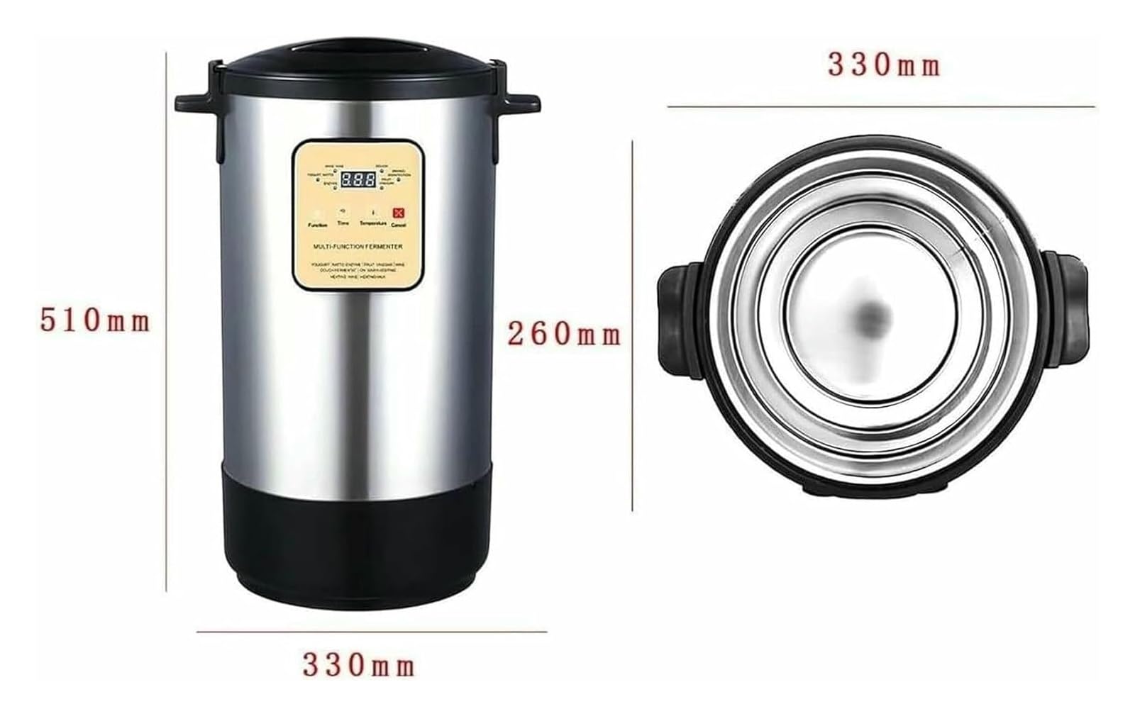 Macchina for la fermentazione commerciale da 12 litri - Fermentatore for yogurt a controllo intelligente completamente automatico for aglio, natto, sottaceti, vino di riso dolce, pasta, aceto, enzimi