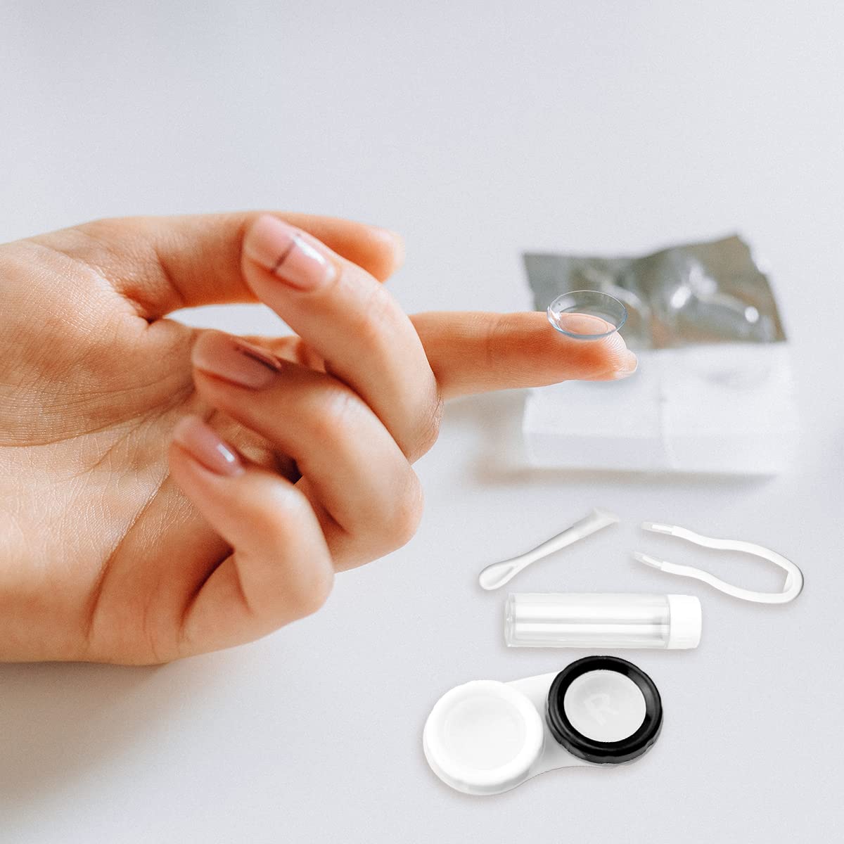 Jagowa Contact Lens Cases Travel Contact Lens Soaking Storage Case with Mirror Starry Shinny Portable Glasses Holder - Image 4