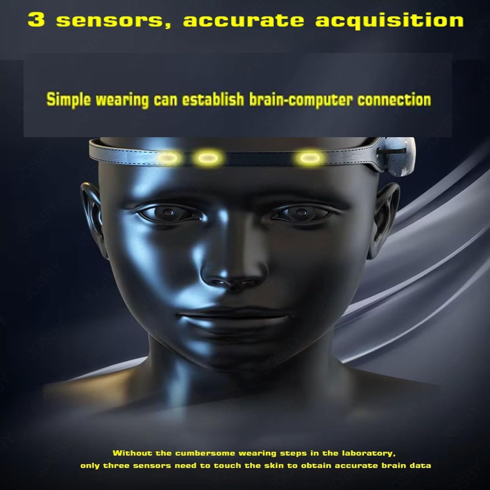 Opaska medytacyjna Biosensing Opaska biofeedback Przenośna inteligentna opaska z czujnikiem fal mózgowych na obwód głowy 47–60 cm