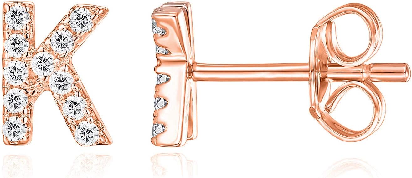 PAVOI 14K Gold Plated 925 Sterling Silver Cubic Zirconia Initial Letter Stud Earrings for Women | Simulated Diamond Alphabet Letter Earrings PAVOI 14K Gold Plated 925 Sterling Silver Cubic Zirconia Initial Letter Stud Earrings for Women | Simulated Diamond Alphabet Letter Earrings