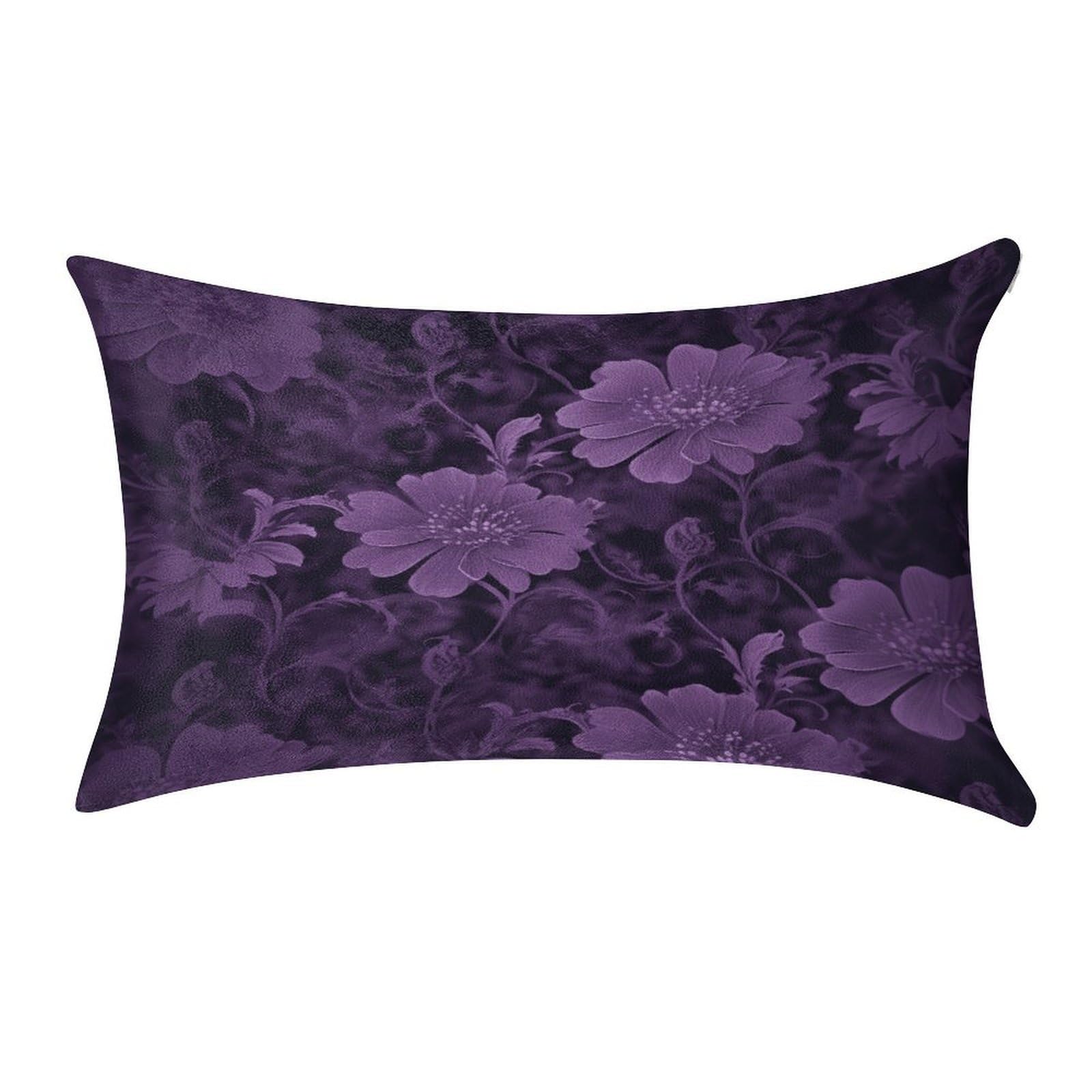 VstaDank Purple Throw Pillow Cover 12"×20" Ultra Soft Pillowcase Cozy Lumbar Pillow Shell Gold Velvet Exquisite Decorative Cushion Sham Protector for Couch Sofa Bedroom