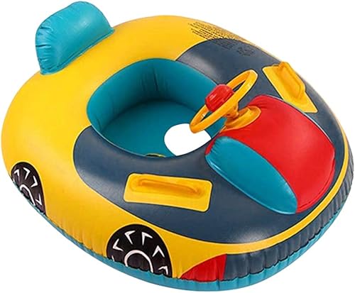 Miniatura 2 de Flotador de piscina para bebé, bonito diseño de automóvil para niños pequeños, inflable de verano, playa, barco, anillo de tubo de natación con