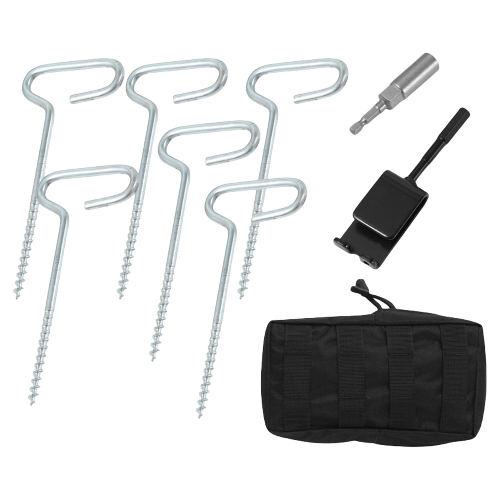 Piquets de pêche sur glace universels avec adaptateur de perceuse pour tente Lot de 9