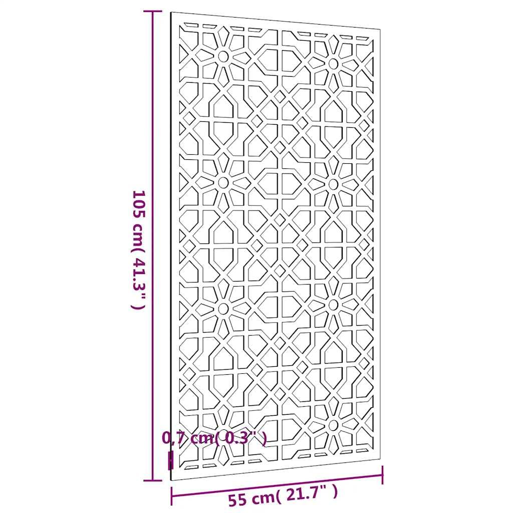 vidaXL Decorazione Muro da Giardino 105x55 cm Moresco Acciaio Corten