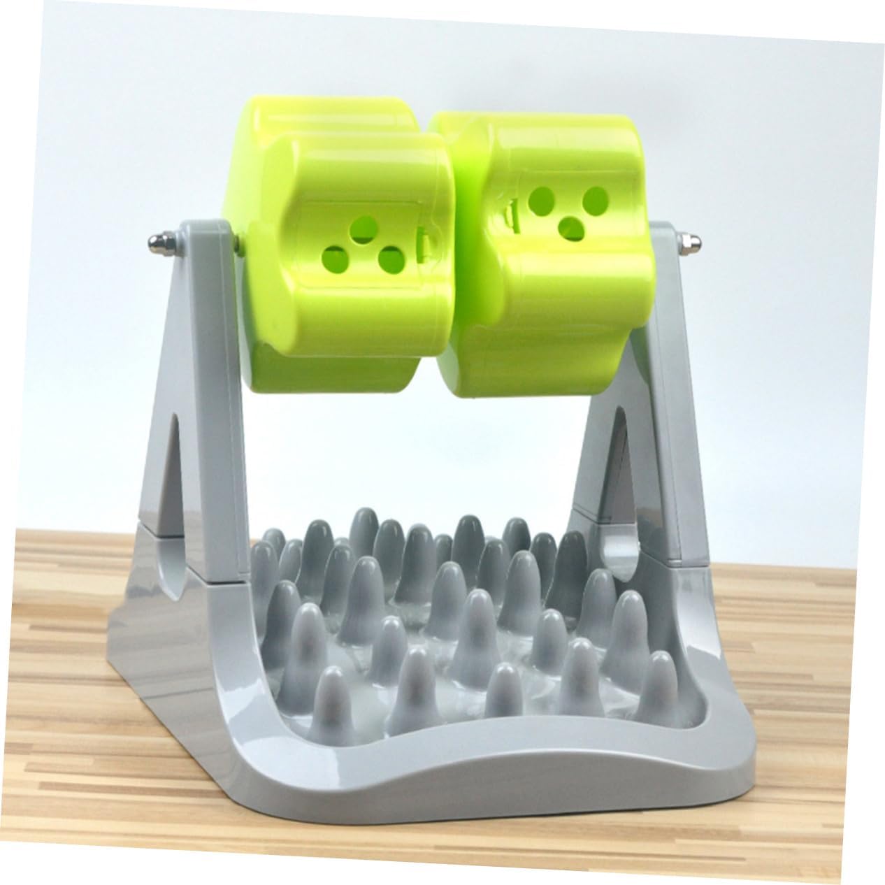 BESPORTBLE Automatic -Choking Dog Food Feeder Rotating Design Puppy Feeding Bowl with -Grade Material for Stress Mealtime Gray Green