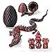 7 Pcs DND Dice Set and 3D Printed Dragon Egg,D&D Dice Dungeons and Dragons Polyhedral Dice Starter Games Fidget Toys Set for RPG MTG Table Games,Black Red
