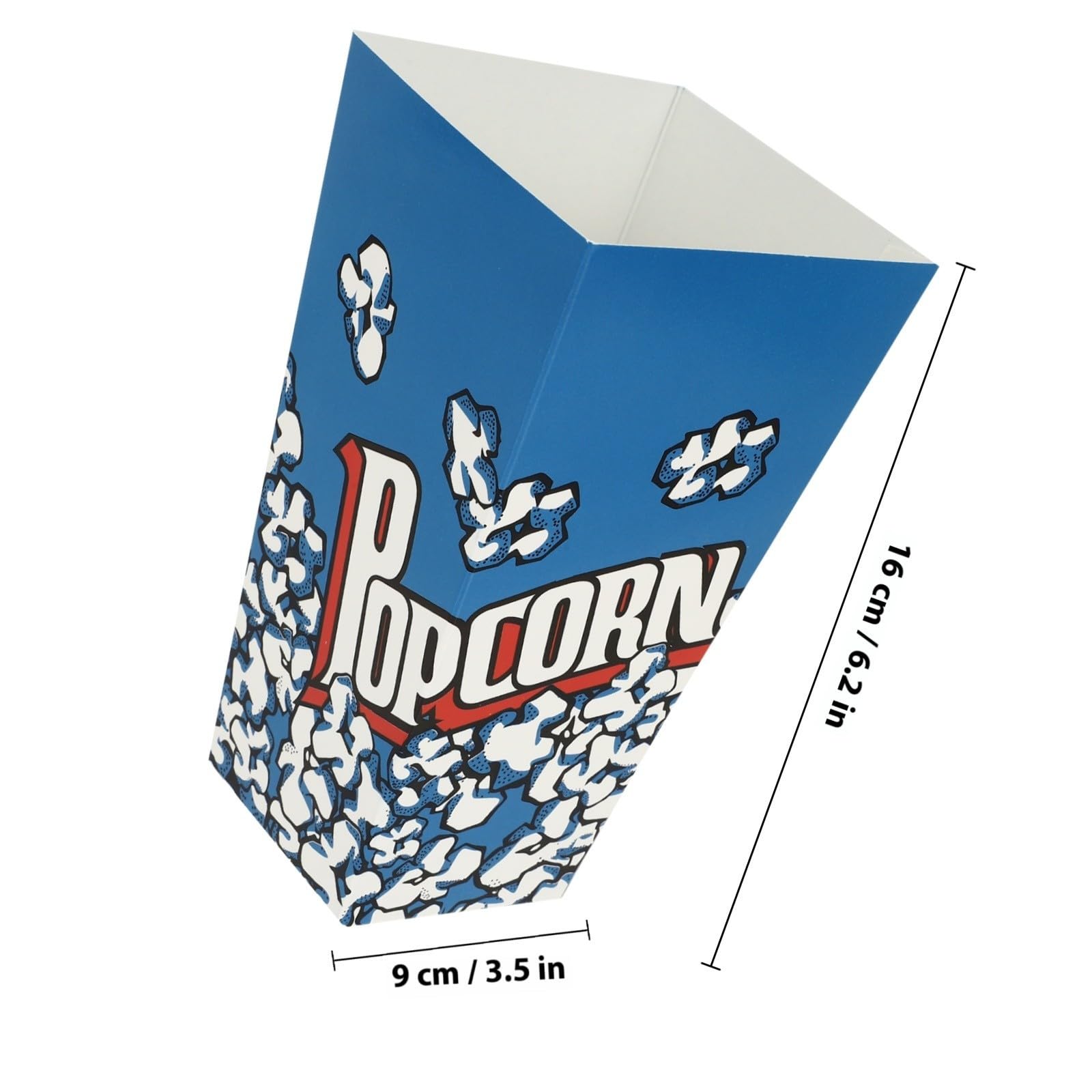 Cajas de Palomitas de Maíz Diseño Clásico y Resistente de Papel Azul 100 Piezas Fáciles de Usar para Fiestas y Regalos Pequeños