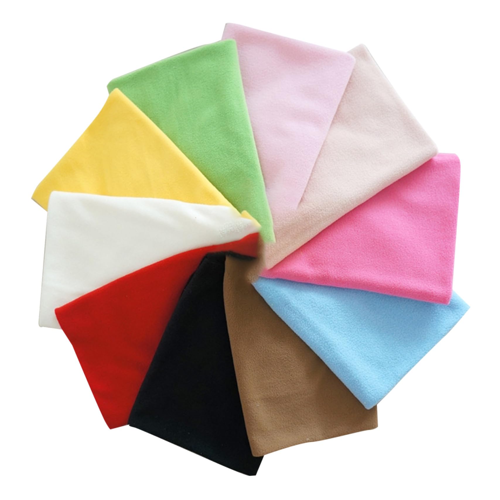 Operitacx 10 Stück Teiliges Buntes Patchwork Stoffset Fleece für DIY Projekte Handgemachte Stoffe für Frauen und Mädchen für Kreative Näharbeiten und Accessoires Zufällige
