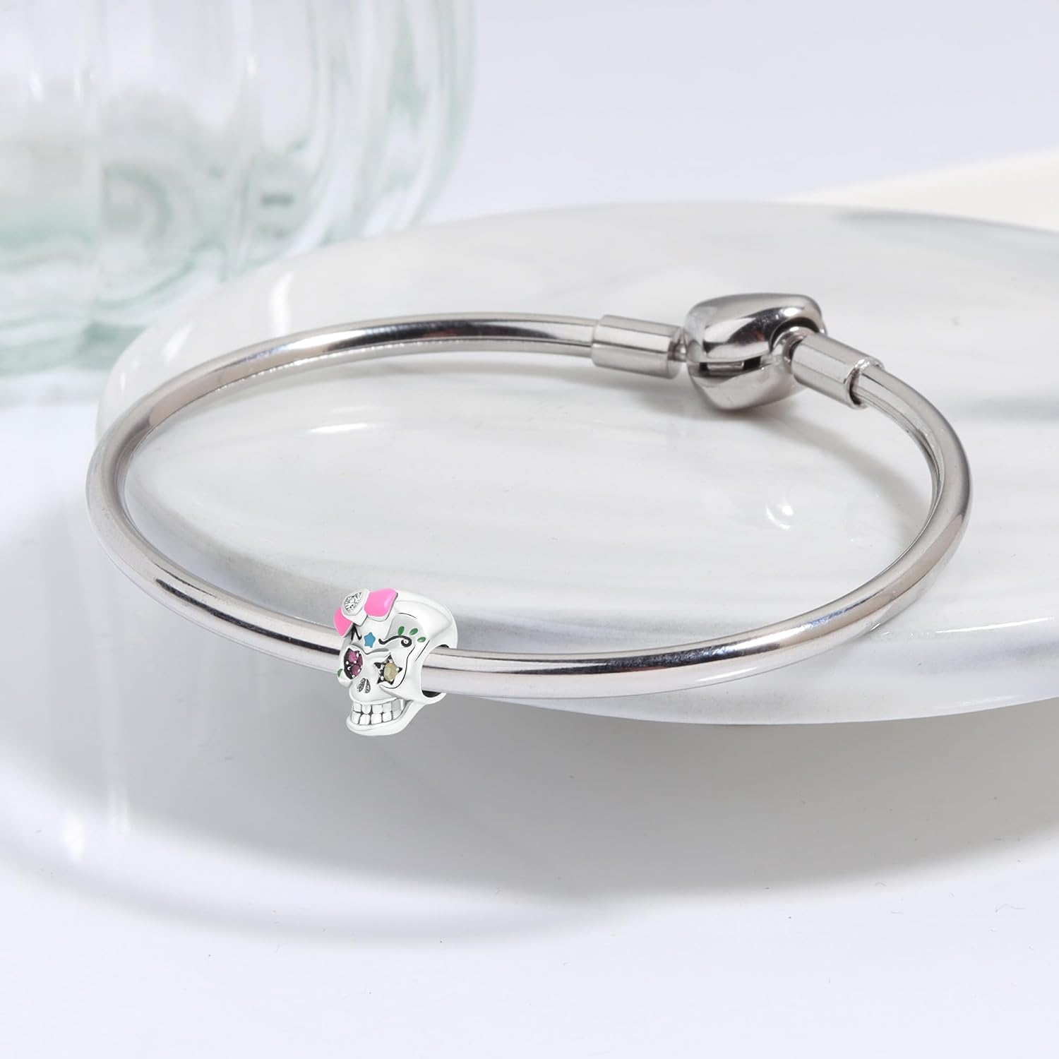 925 Sterling Silver Halloween Charms for Bracelets Witch Hat/ Black Cat/ Skull /Ghosts/The Grim Reaper/Demon/Phantom Rose Design Gift Jewelry Charms for Bracelet Necklaces Making Holiday Charms for Women Mom Friends 1 pcs - Image 2