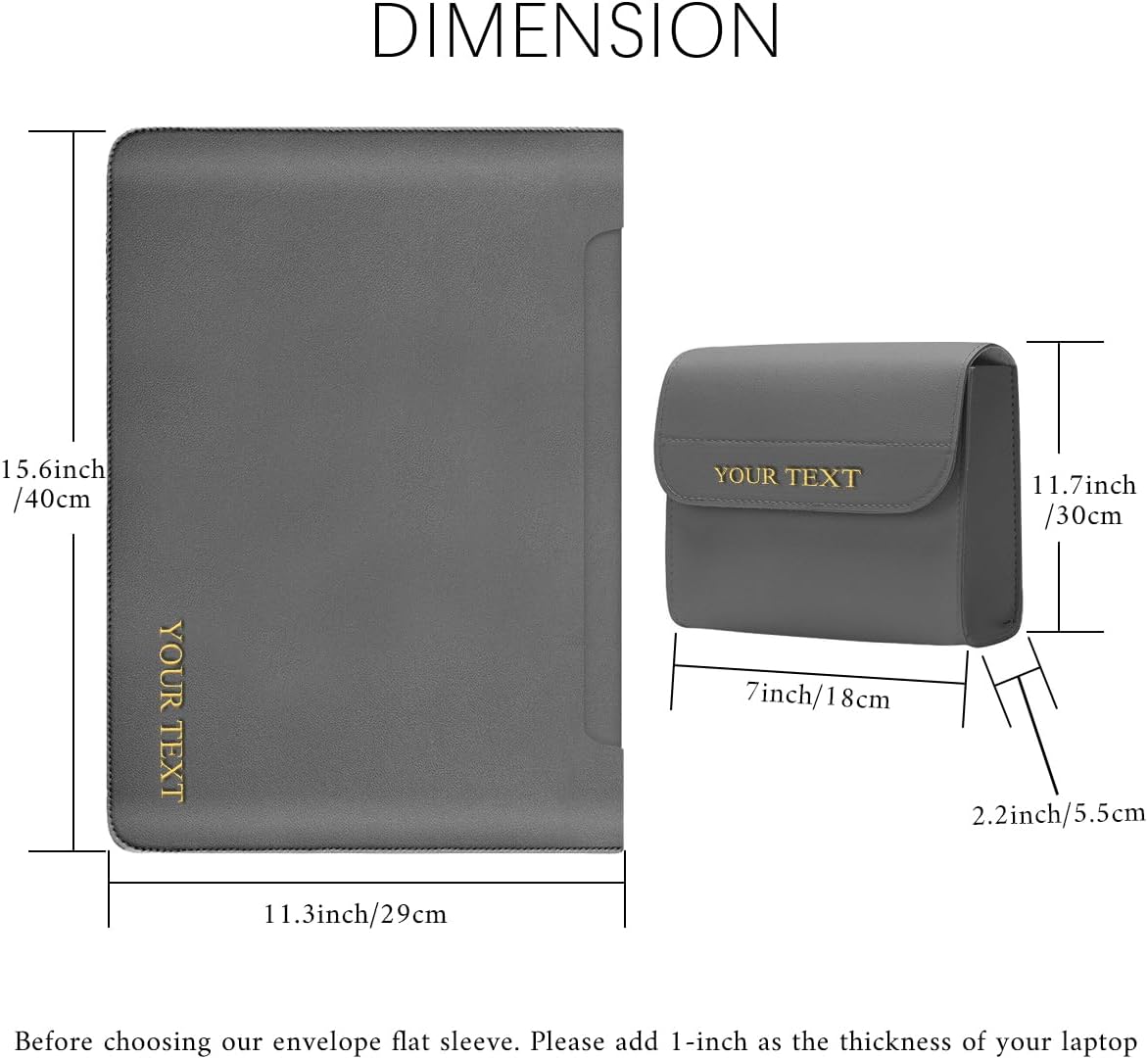 Personalized Text Laptop Sleeve-15.6-16" Custom Name Notebook Computer Bag Cover for MacBook Pro 16 2023-2019 M2 A2780 M1 A2485 A2780 Pro/Max A2141,Slim Stylish Minimalist Protective Case with Pouch