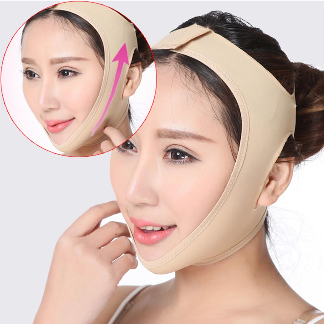 Reductor de Papada, V Line Lifting Mask Correa Facial, V Line Lifting Máscara Correa, Reductor Doble de La Barbilla para Las Mujeres Los Hombres Elimina La Flacidez