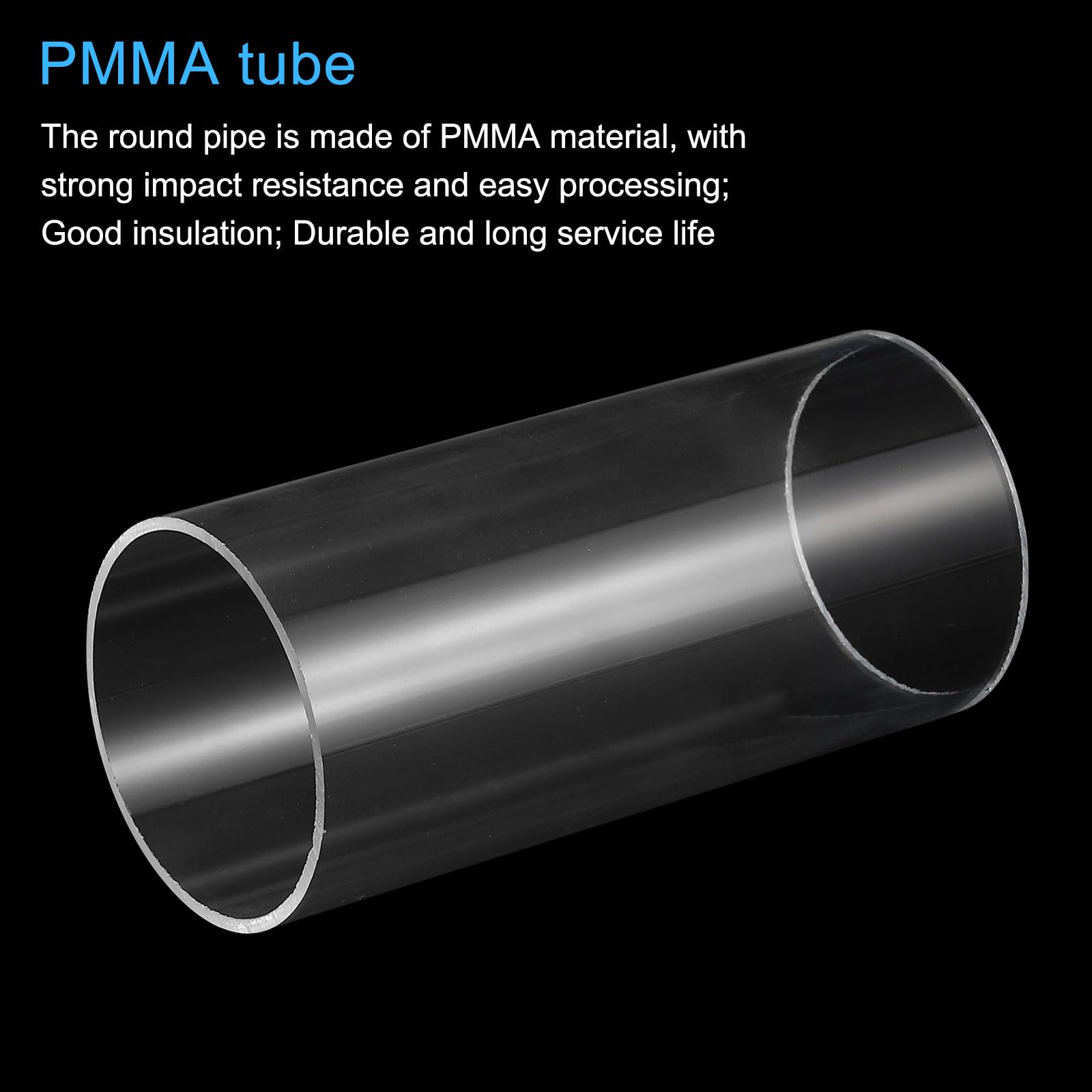 MECCANIXITY Tube rond rigide en acrylique transparent pour lampes et lanternes Système de refroidissement par eau 66 mm x 70 mm x 15,2 cm (DI x DE x L