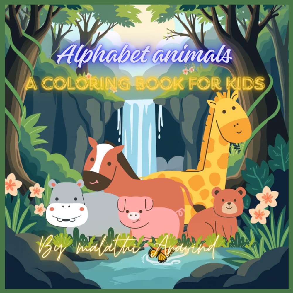 Alphabet animals: A coloring book for kids