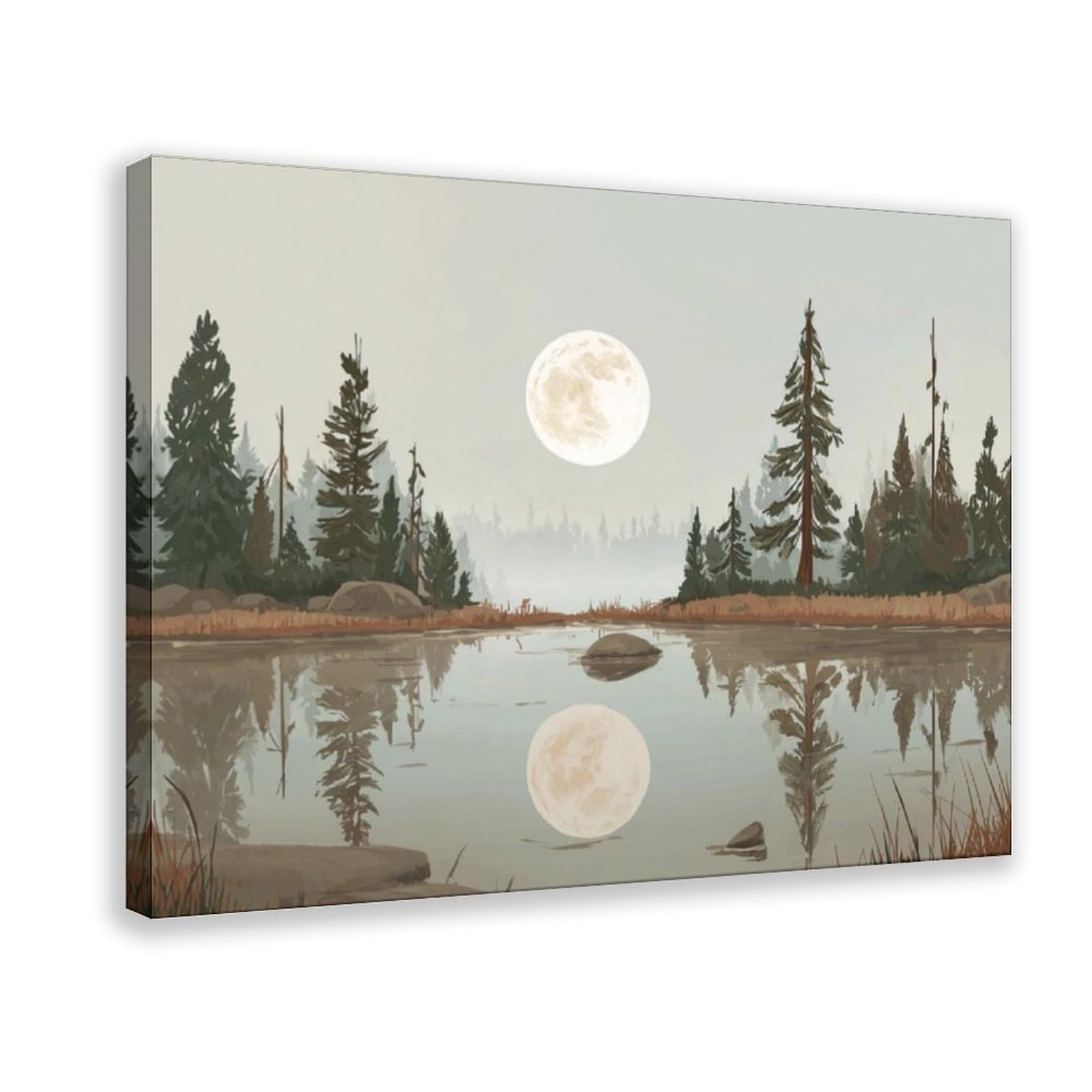 Bareronor Moon Woodland Canvas Poster for Dorm Room Decor Gift
