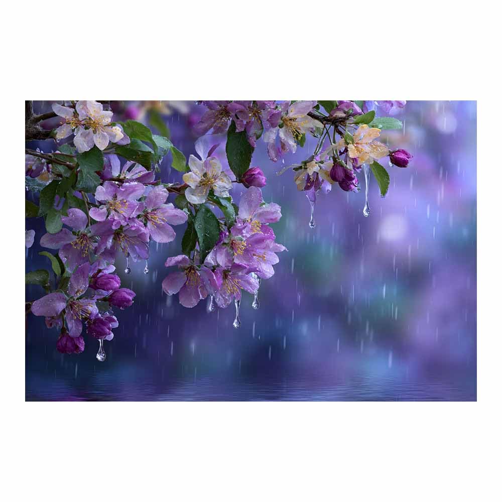 ZAMAEIU Natural Scenery Painting Flower Branch Dew Pictures Artwork, Contemporary Wall Art Large Size, Room Aesthetic Home Decor,Living Room,Bedroom(pink)-30x50cm Unframed