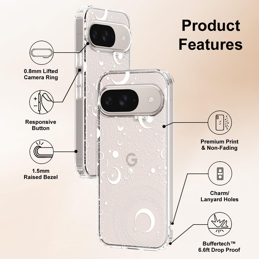 MOSNOVO Case for Google Pixel 10 & Pixel 10 Pro, [Buffertech 6.6ft Military-Grade Drop Protection] [Anti Peel Off Tech] Clear TPU Bumper Phone Case Cover Design - Cute Cherry — view 364