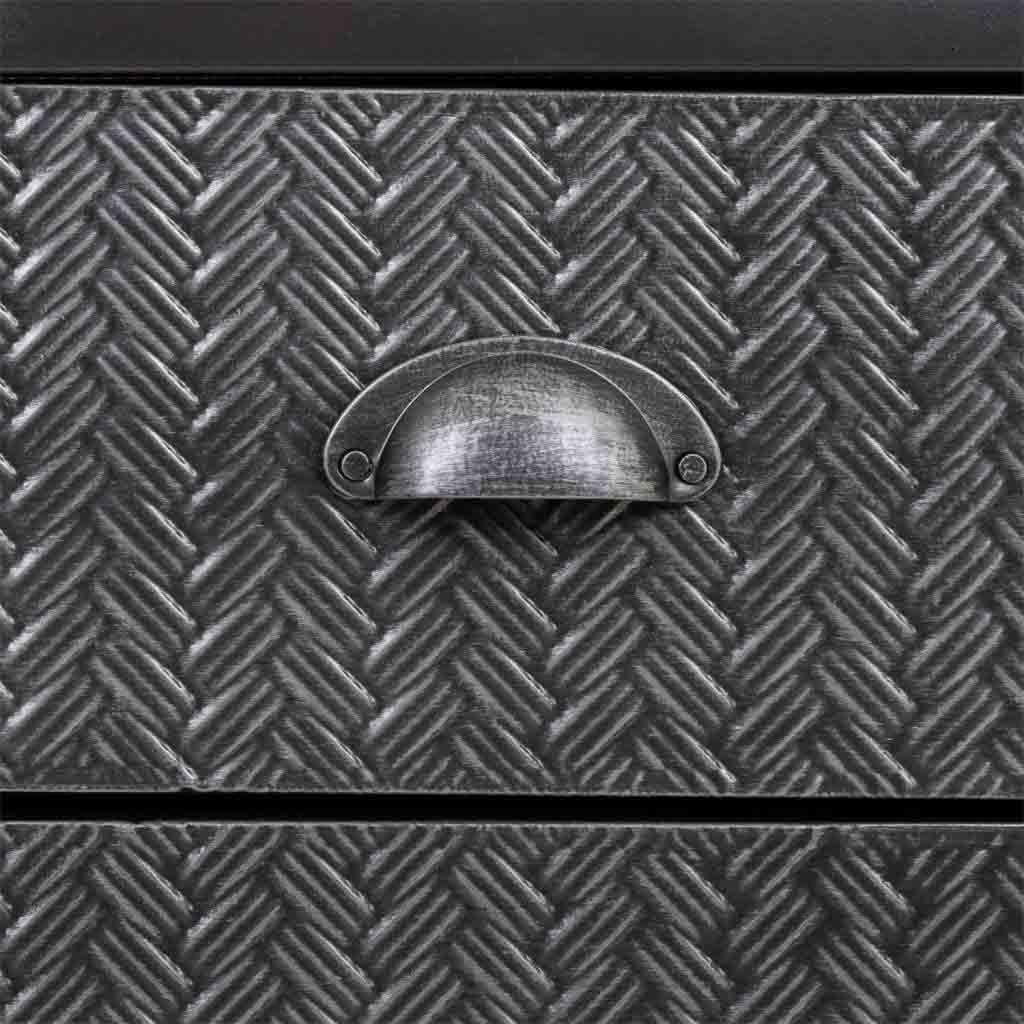 WANDERLUST DECO Aparador de Metal y Madera Negro 121,5x36x82,5