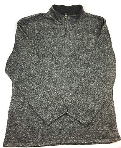 Weatherproof Vintage Men’s ¼ Zip Sweater Fleece Pullover (XXL, Black)