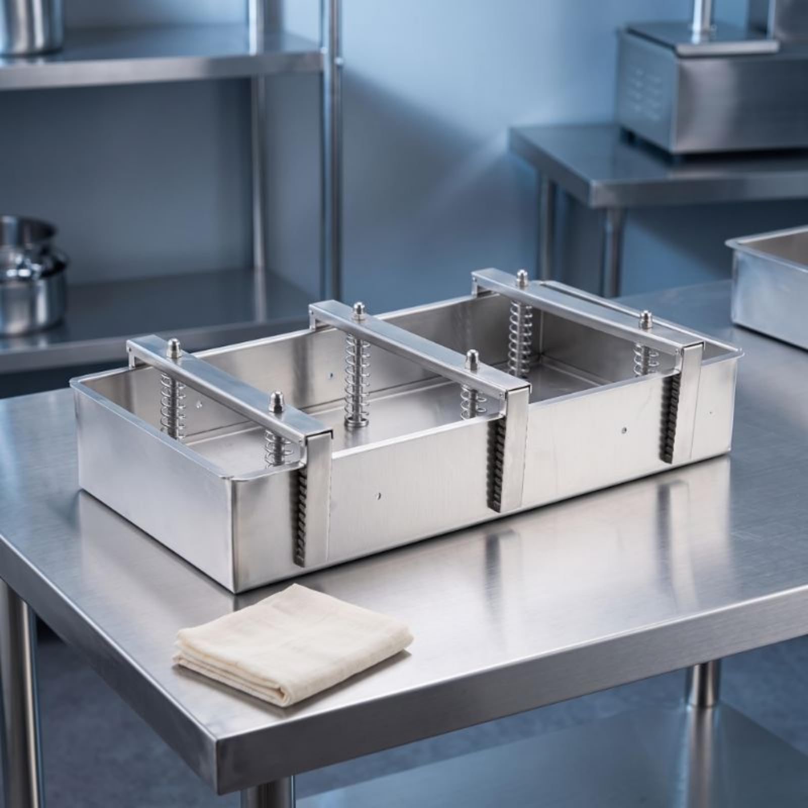 Pressa per Carne Stampo Pâté Yogurt Pressato in Acciaio Inox 304 Antiruggine con Chiusura di Blocco Smontabile per Pulizia Igienica Adatta Creativi, 200×100×100mm, Regolare