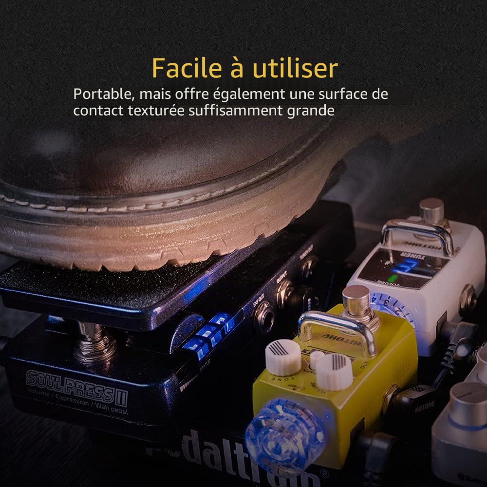 Hotone Wah Volume actif Expression passive Pédale d'effets de guitare commutable 4 en 1 avec pédale d'effets de guitare visible Soul Press II