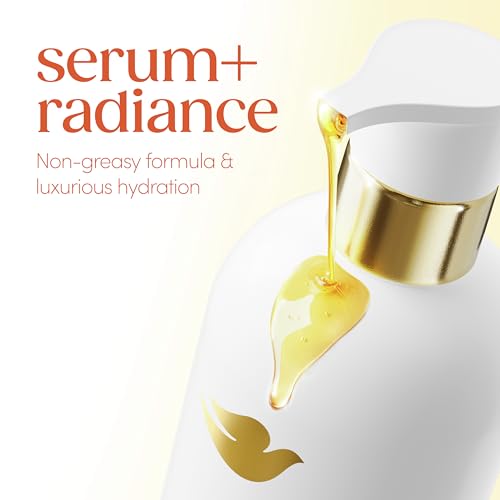 Unilever Dove Serum+ Shower Oil Body Wash with Jojoba & Monoi Flower Oils, Radiance Hydrating Cleanser, 15.3 fl oz
