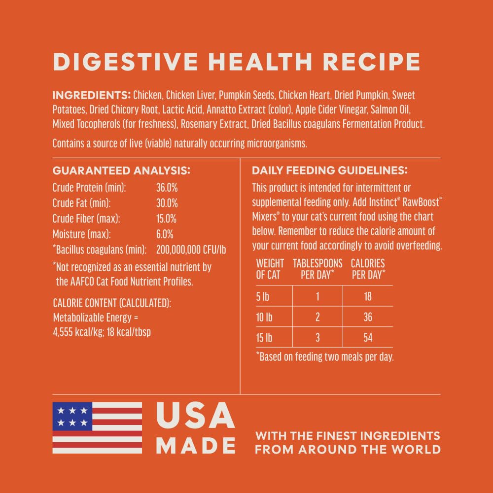 Instinct Freeze Dried Raw Boost Mixers Grain Free Digestive Health Recipe All Natural Cat Food Topper by Nature's Variety, 5.5 oz. Bag