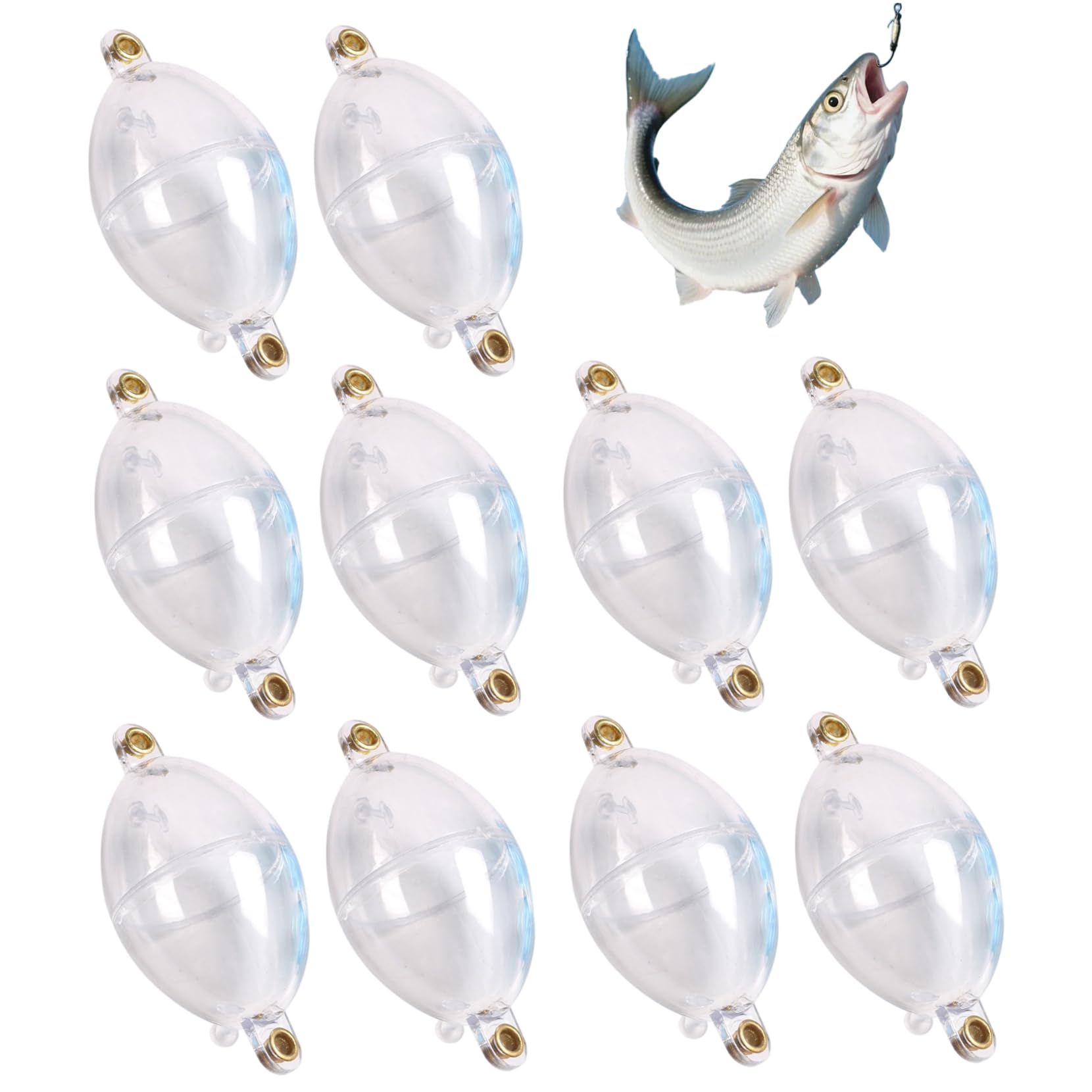 Bemonew Casting Bubble 10Pcs Clear Fishing Bobbers, 95mm Adjustable Buoyancy Water-Fillable Casting Bubble Floats for Enhanced Distance and Precision