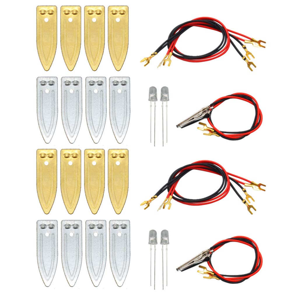 POPETPOP 2 Sets of Fruit Battery Science Experiment Materials Kit Electrode Strips Physics Teaching Scientific Experiment Toy