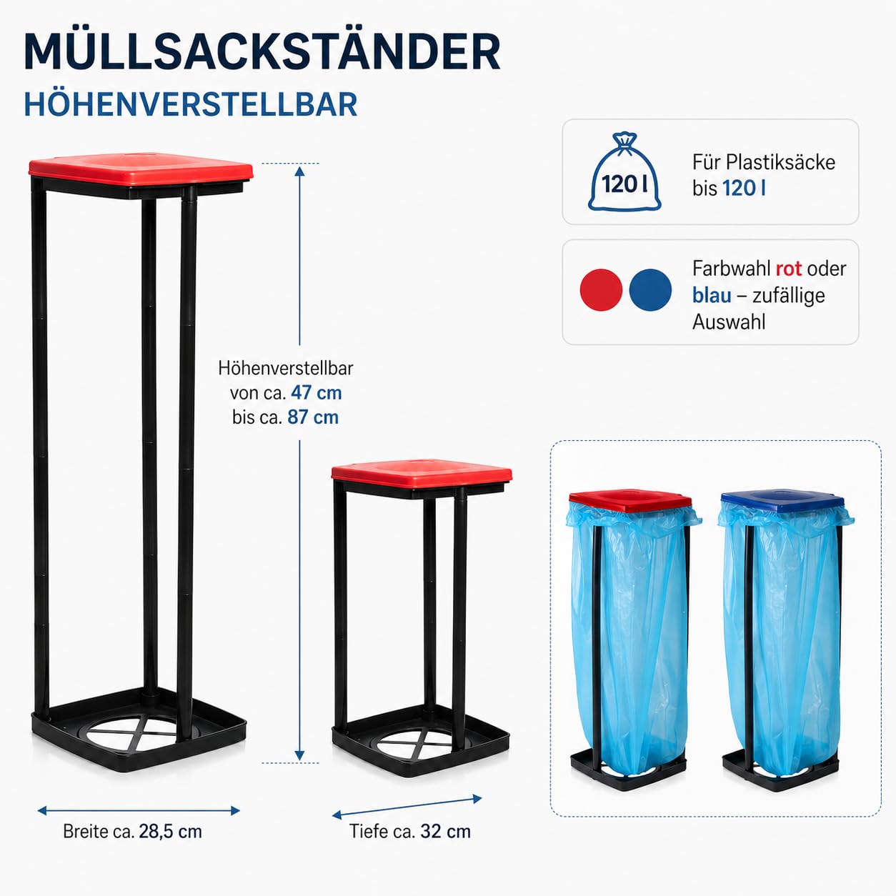 ReWu Müllsackständer - Höhenverstellbar