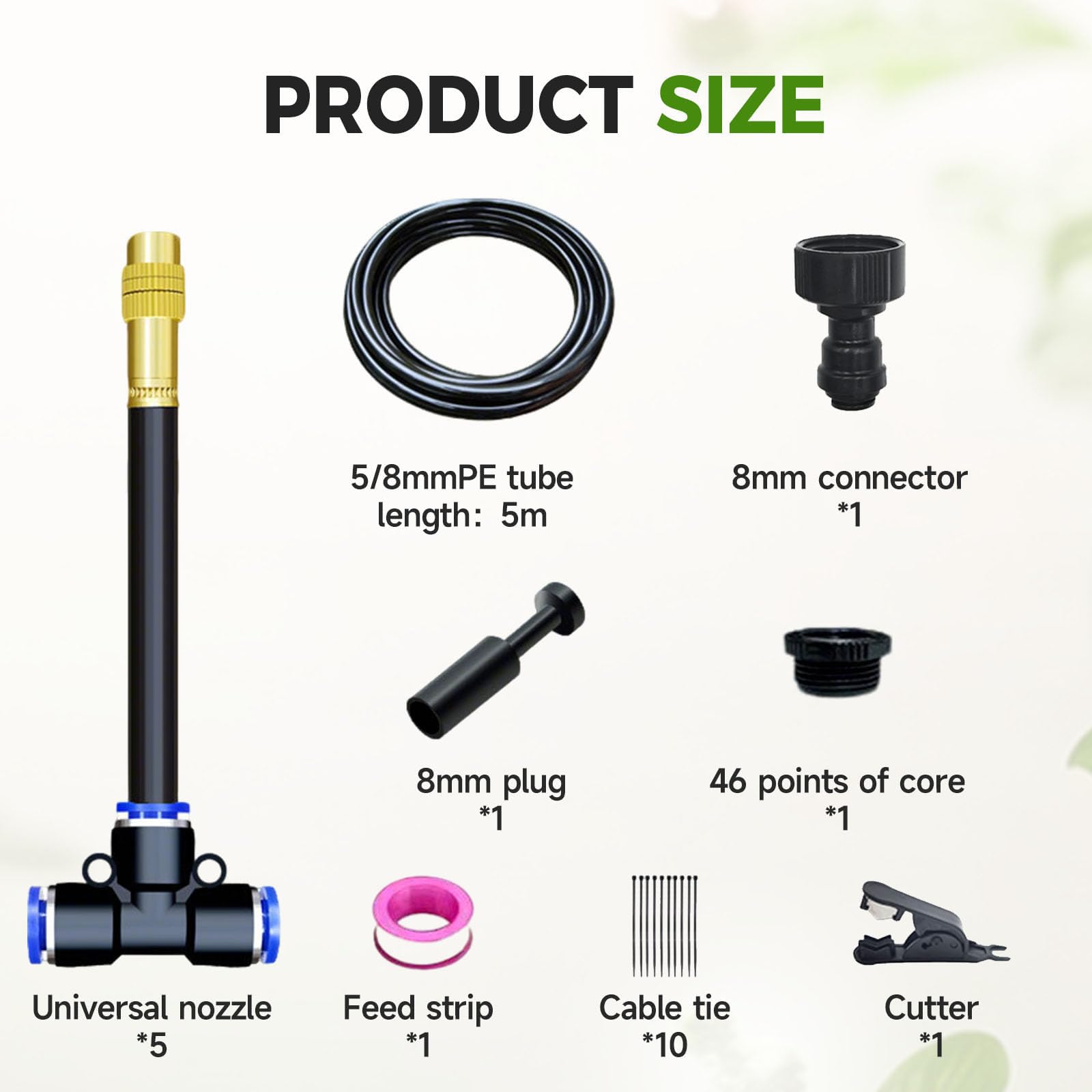Kit di irrigazione automatica da giardino con ugello curvo a 360° per prati e serre, soluzione di irrigazione da giardino regolabile e flessibile