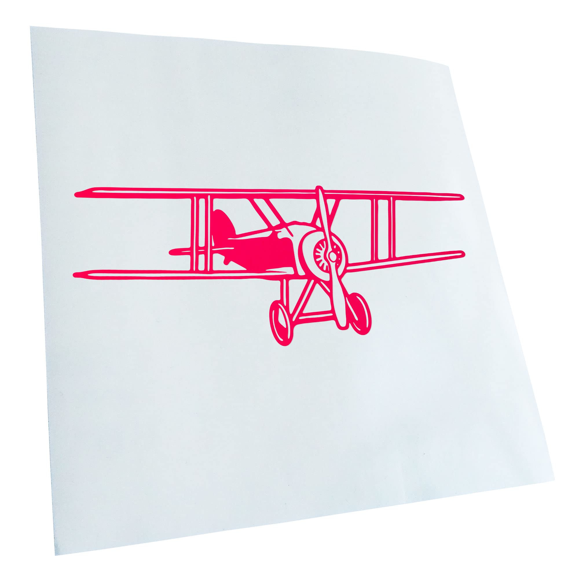 Kiwistar - Car Sticker - Neon Pink - 50 x 20 cm Double Decker Aeroplane Sticker for Car, Laptop, Bicycle, Truck, Motorcycle Multicoloured JDM Decal Racing