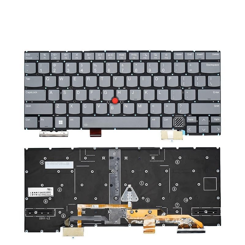 Clavier rétroéclairé gris pour ThinkPad X1 Carbon Gen 12 et Gen 13