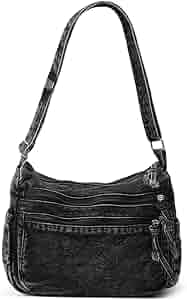 Amazon.com: Women's Retro Large Canvas Denim Shoulder Bag Denim