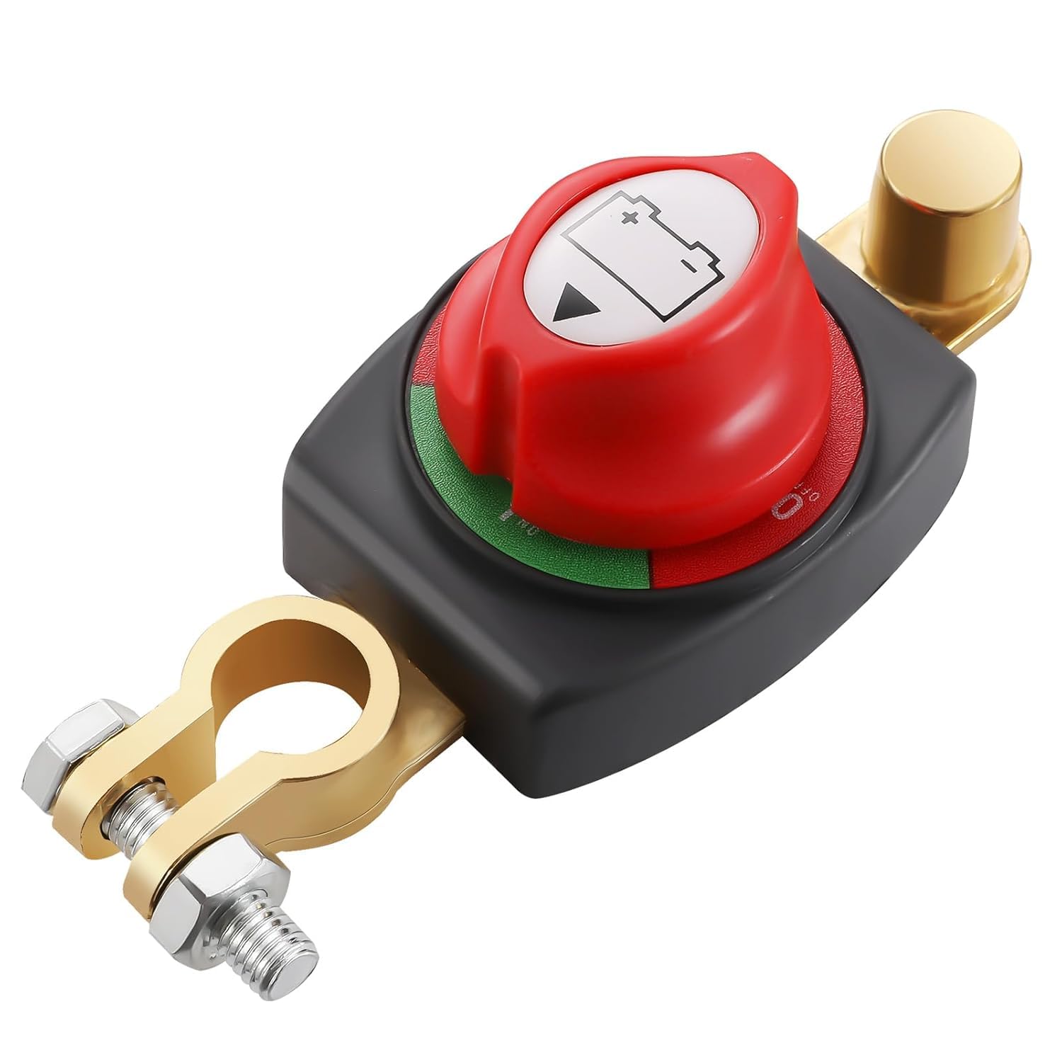 Zieichy Top Post Battery Disconnect Switch, 12-48 V Battery Disconnect Switch Disconnect Isolator for Car, Marine, Boat, RV, Negative On/Off