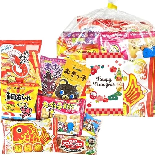 お菓子 詰め合わせ 8点セット(Y500 お正月メッセージカード) 縁起物 年始 挨拶 景品 プレゼント 差し入れ 配り菓子 イベント 大量 配布( ゆっくんのお菓子倉庫) (4.一年安鯛)