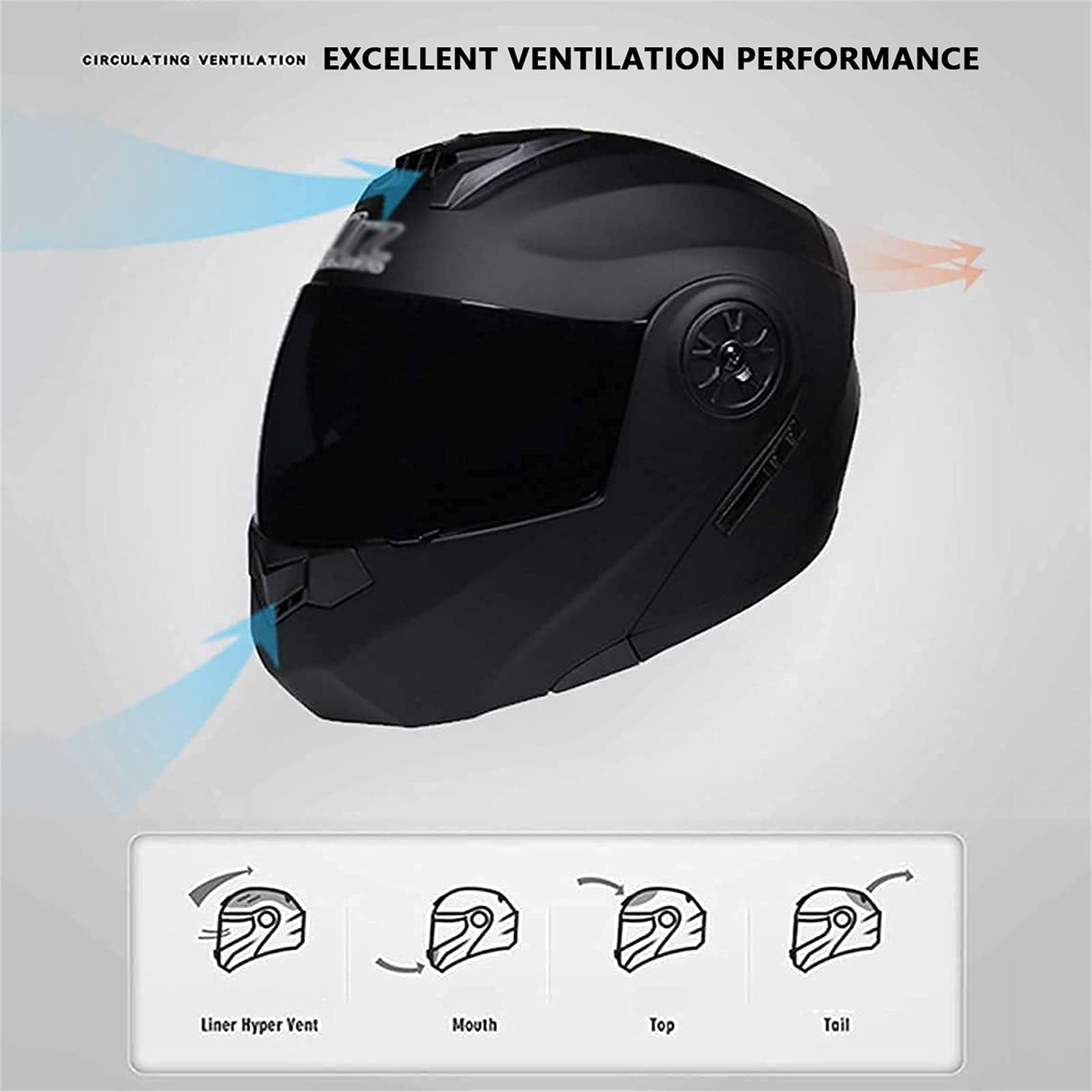 Bluetooth Flip Up Motocykl Kask Modułowy Zintegrowany Kask Motocyklowy ECE Certyfikowany Z Podwójnym Osłona Kaski Dla Dorosłych Kobiet I Mężczyzn Wygodne Motocykl Kask Dla Voice Dial Zestaw