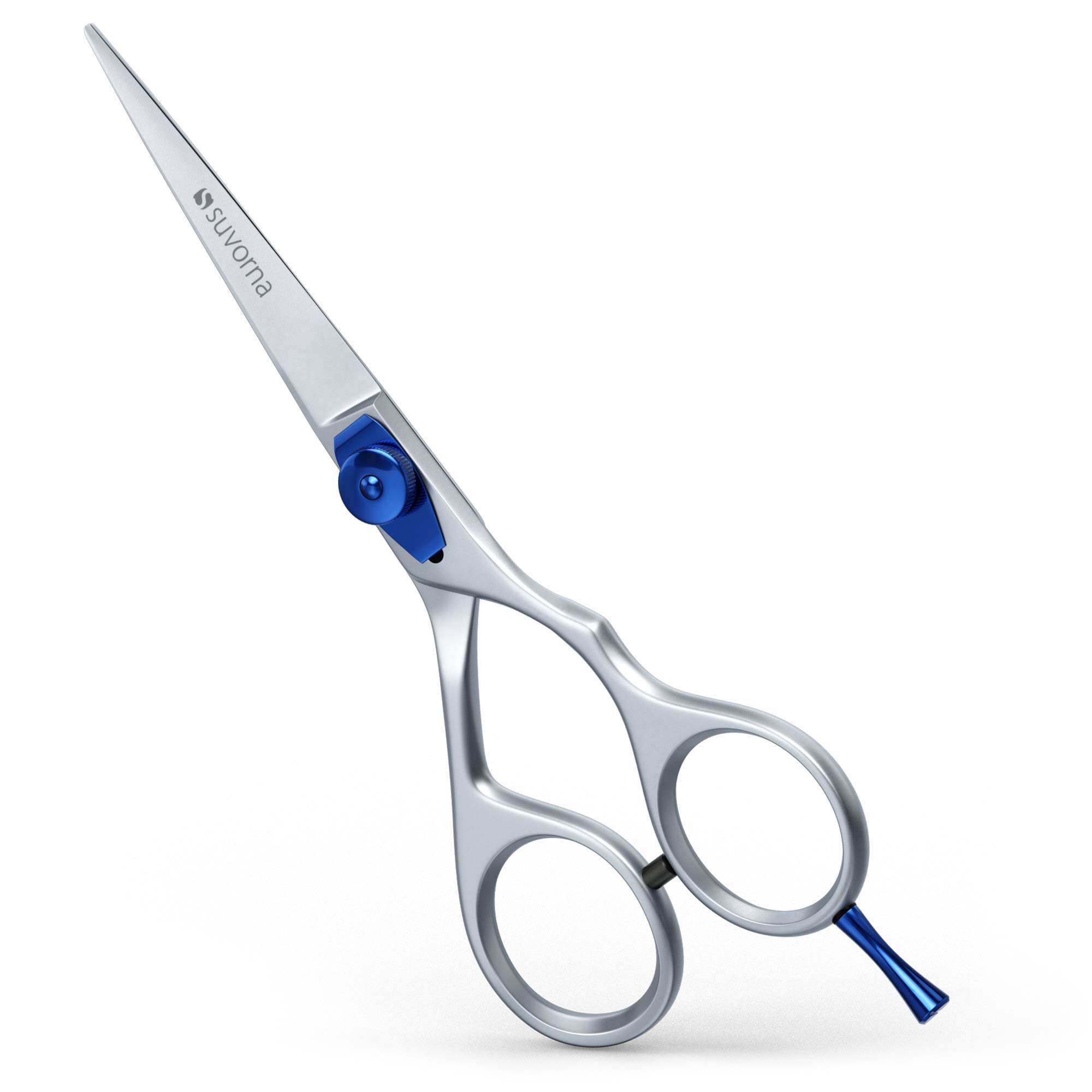 Suvorna Professional Barber Hair Cutting Salon Shears Scissors Razeco E25, Polished Steel, 7.2 Ounce