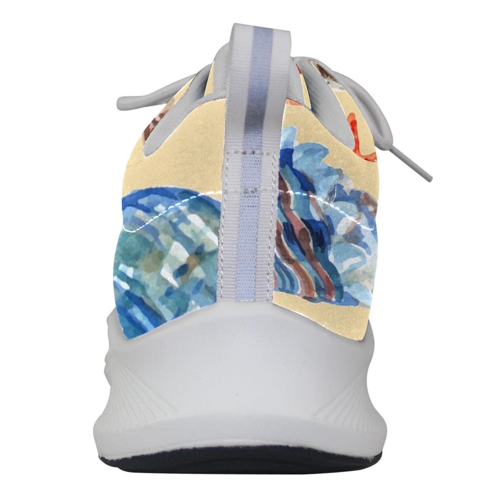 Scarpe da ginnastica uomo personalizzate Scarpe da passeggio leggere Running Athletic Casual Sneakers marine conchiglie modello stella marina, multicolore, 36 1/3 EU