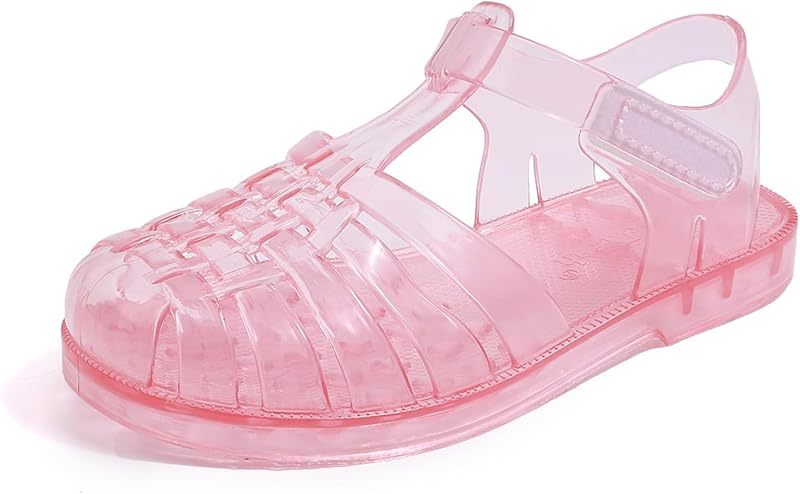 Girls Jelly Sandals, Princess Dress Shoes for Toddlers and Little Kids | Costume Shoes for Halloween and Christmas, Closed Toe Fisherman Sandals for Summer, Beach and Water Play