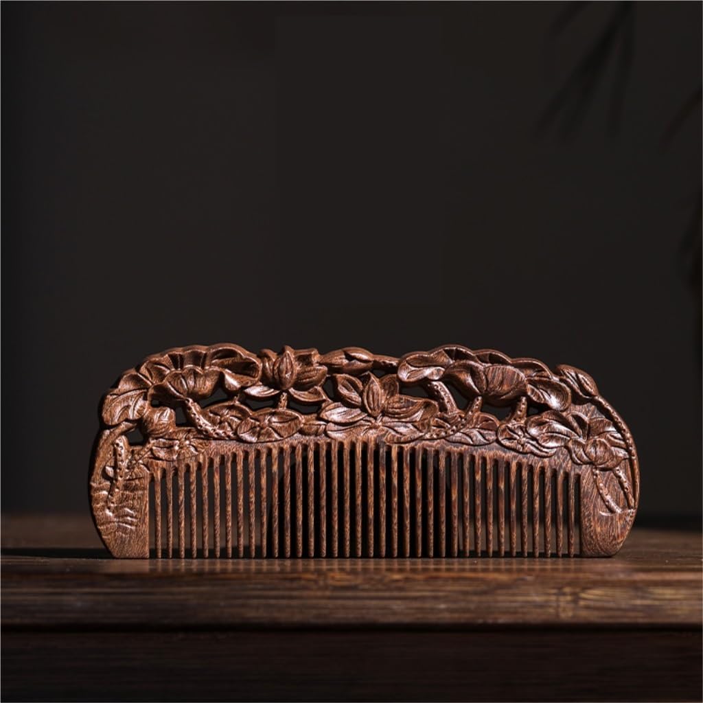 Peruka Grzebień Solid Wood Fine Tooth Styling Comb Men's Beard Groomer for Detangling and Styling Wet or Dry Curly, Thin, Thick, Wavy or Straight Hair Duże grzebienie do włosów